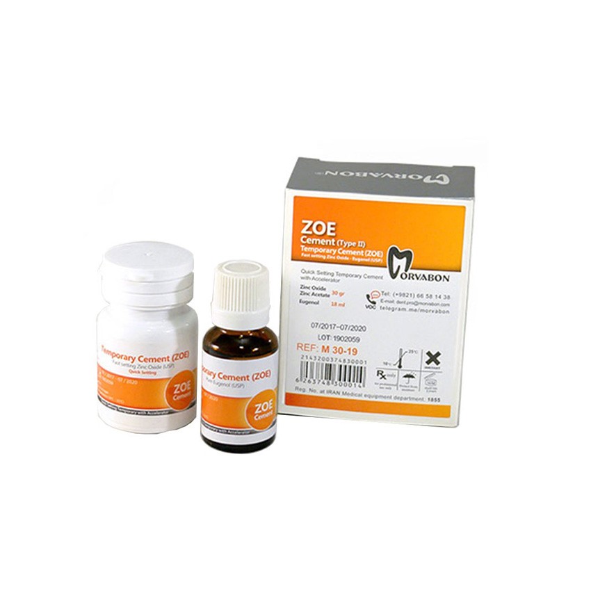 سمان زینک اکساید اوژنول (زونالین) مروابن – Marvabon Zinc Oxide Eugenol Cement Zonalin – پک اقتصادی پودر و مایع – مناسب پانسمان موقت و لایه زیرین پرکردگی دندانپزشکی