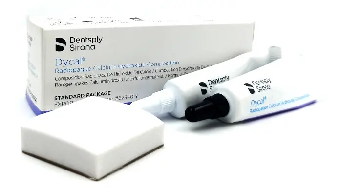 دایکال دنسپلی Dentsply Dycal – ست پودر و مایع سلف‌کیور، با لیبل اورجینال Dentsply Sirona و ابزار لاینینگ روی پد مخصوص | panamal.ir