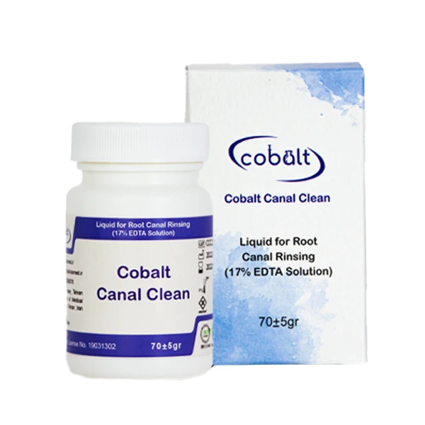 محلول EDTA 17 درصد کبالت | بطری یا ویال مخصوص اندو با لیبل cobalt و درج 17% | پاک‌کننده اسمایر لایر و آماده‌سازی کانال | panamal.ir