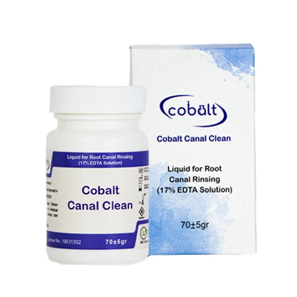 محلول EDTA 17 درصد کبالت | بطری یا ویال مخصوص اندو با لیبل cobalt و درج 17% | پاککننده اسمایر لایر و آمادهسازی کانال | panamal.ir