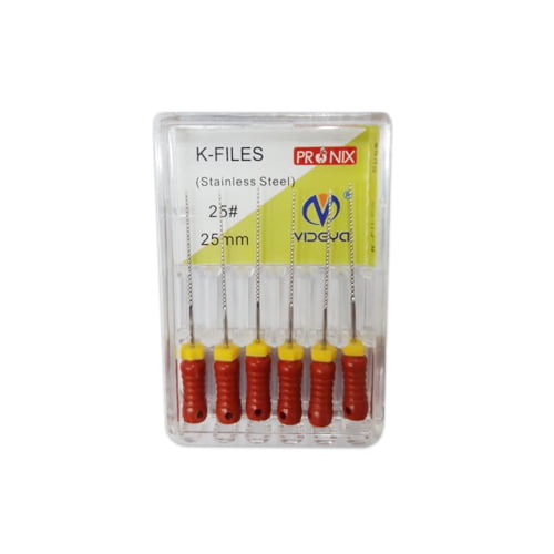 K فایل دستی اندودنتیک پرونیکس | Pronyx Hand K File ISO سایز | ابزار فایلینگ ریشه دندان panamal.ir